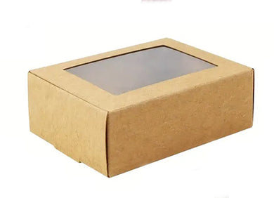 Lunch & salad box with hinged lid and window