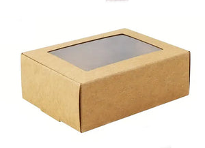 Lunch & salad box with hinged lid and window