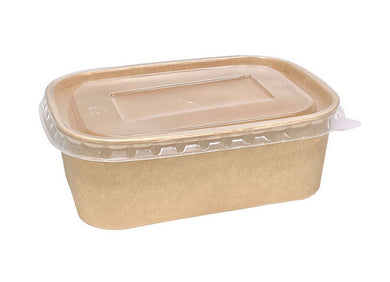 Rectangular Kraft box with plastic cover