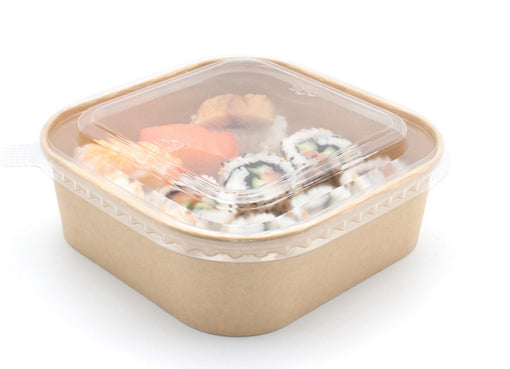 Square Kraft box with plastic cover