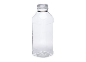 Square PET bottles with label panel