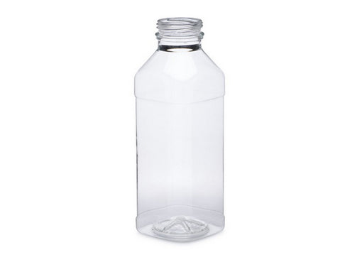 Square PET bottles with label panel