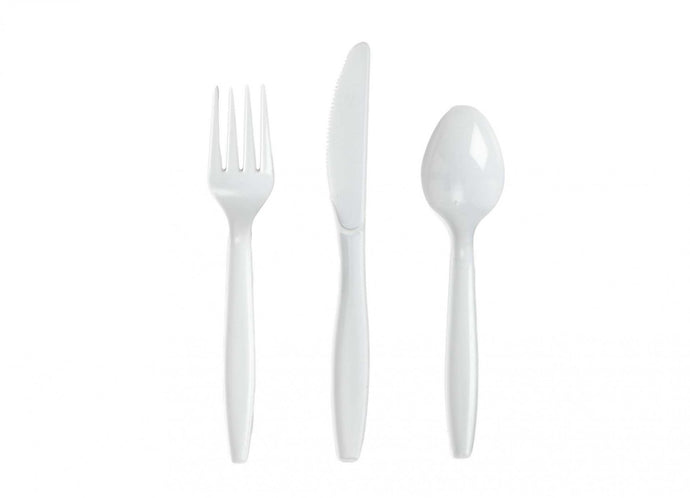 CPLA white biodegradable cutlery