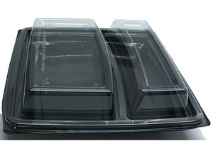 2 compartments big square microwaveable boxes