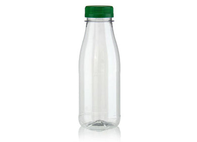 Round PET bottle with label panel