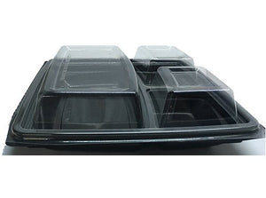 3 compartments big square microwaveable boxes