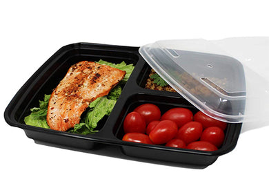3 compartments microwaveable boxes