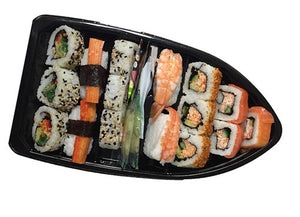 Black sushi boats