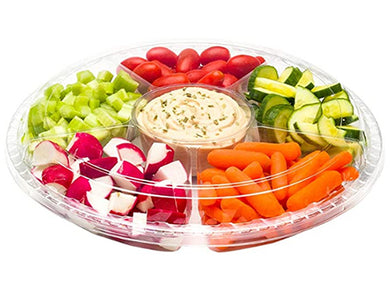 5 compartments oval boxes with hinged lids