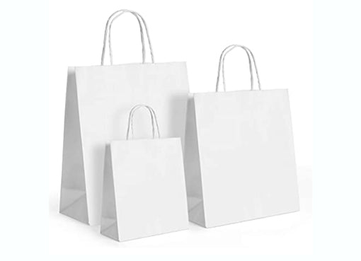 Bag paper white with handle