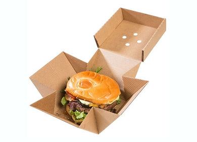 White or Kraft hamburger flower box