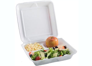 3 compartments box with hinged lid