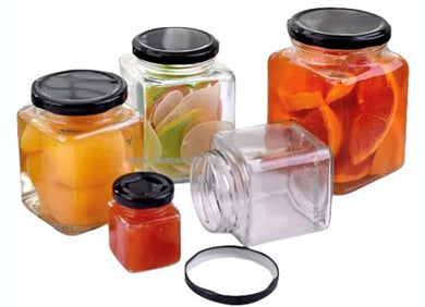 Square glass jar with twist lid
