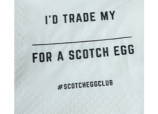 Scotcheggclub event cocktail napkin