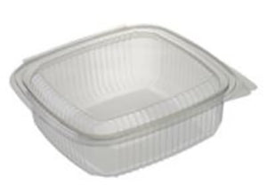 Plastic box with hinged flat lid