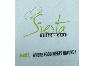 Siesta cafe cocktail napkin