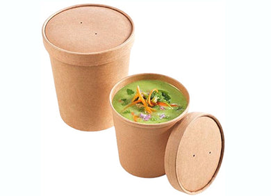 Hot/Cold kraft round bowl with cover