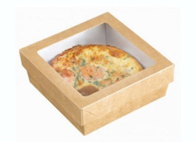 Square box with separated lid and window