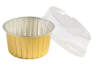 Round & striped baking cups with plastic lid