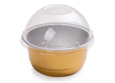 Round baking bowl with dome plastic lid