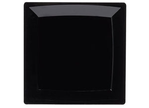 Hard plastic classy square plate black