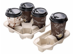 Cardboard pulp 4 & 2 holes cup holder