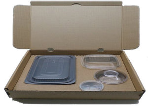 Corrugated lunch box with separators