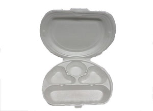 4 compartments foam box with hinged lid