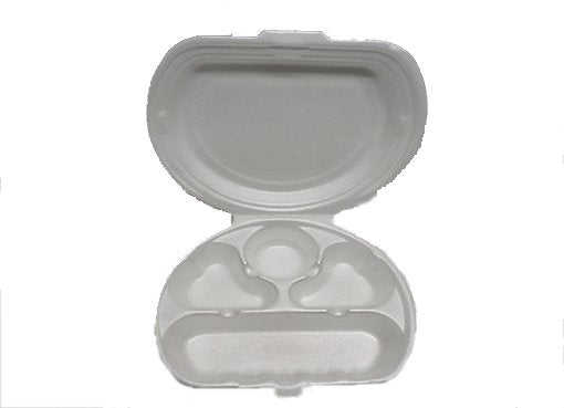 4 compartments foam box with hinged lid