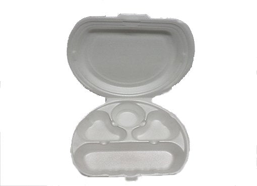 4 compartments box with hinged lid