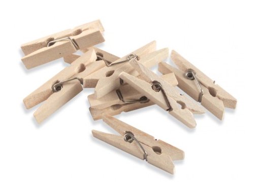 Mini wooden clothespins