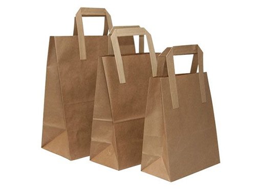 Bag paper kraft with flat handle