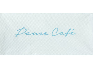 Pause cafe teal napkin
