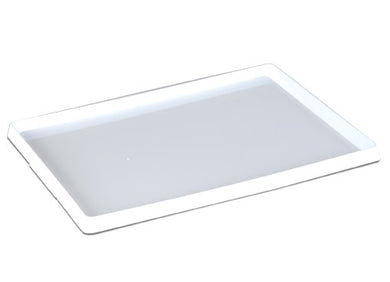 Plastic tray rectangular white