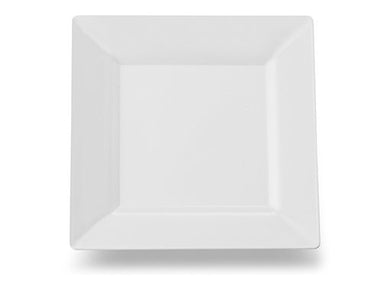 Hard plastic classy square plate white