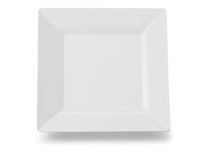 Hard plastic classy square plate white