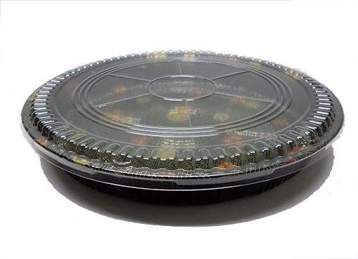 Round colored sushi boxes with separated lids