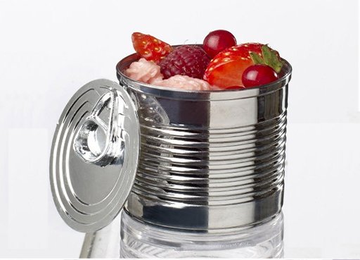 Silver tin can