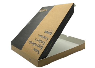 Hinged cover invercote pizza box